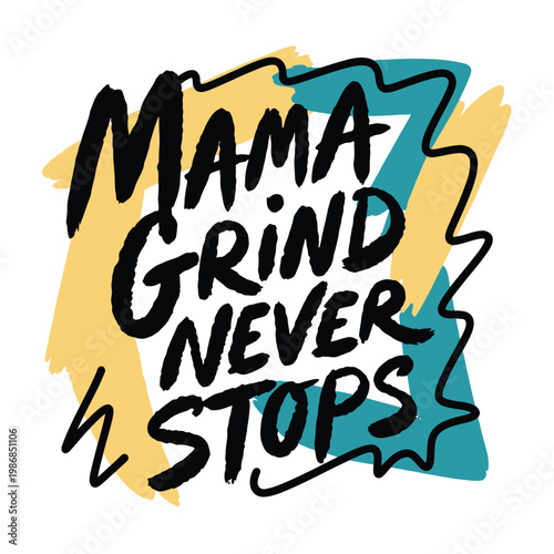 Typography art features a handwritten quote about motherhood and labor.