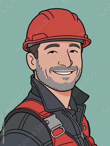 Portrait of a Smiling Male Worker with Safety Gear