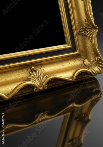 Gilded Reflections: A Baroque Frame's Embrace