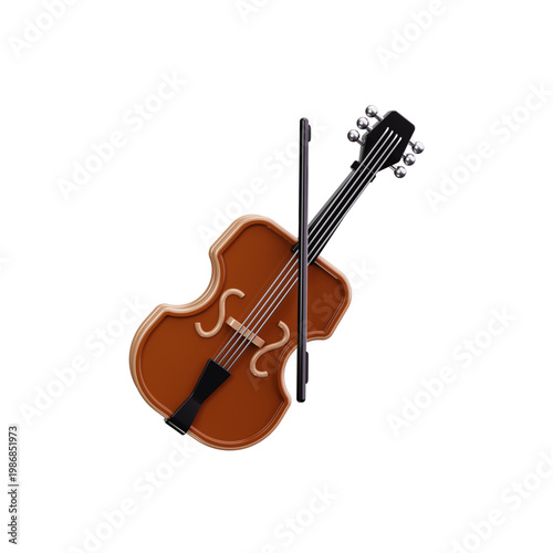 Foto violin 3d render icons