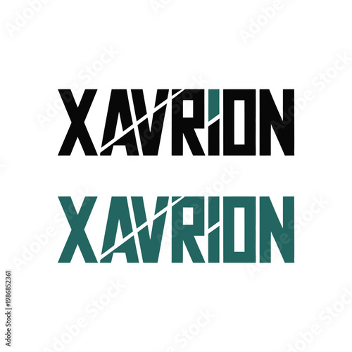 Xavrion logo appears in black and dark green color variations for.