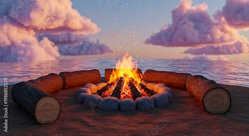 Emberglow: Coastal Bonfire Dreamscape