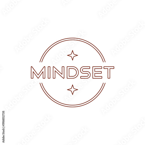 Mindset circular logo features a minimal design with decorative stars.