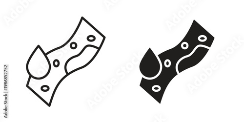 Cholesterol icon design. Editable outlined stroke and solid symbols