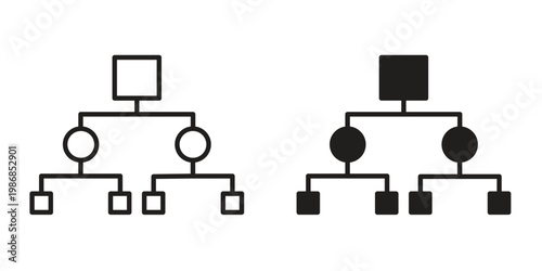 classification icon design. Editable outlined stroke and solid symbols