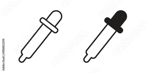 Color picker icon design. Editable outlined stroke and solid symbols