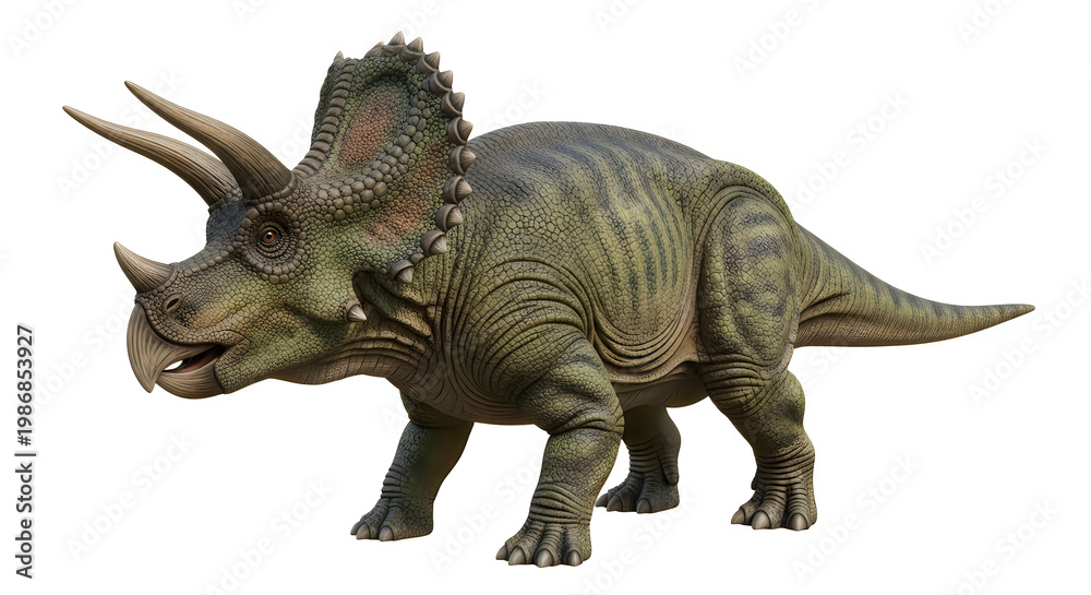 Fototapeta premium Detailed model of a triceratops dinosaur with realistic features