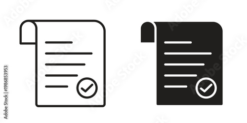 Consent icon design. Editable outlined stroke and solid symbols