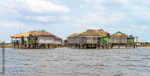 The village of Ganvie in the middle of Lake Nokoué near Cotonou in Benin, West Africa.