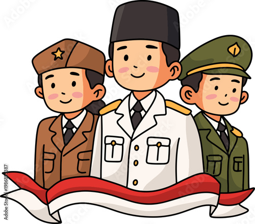 Pancasila Students Group Flag Illustration Design