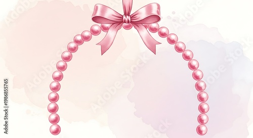Pearl Bow: Watercolor Elegance