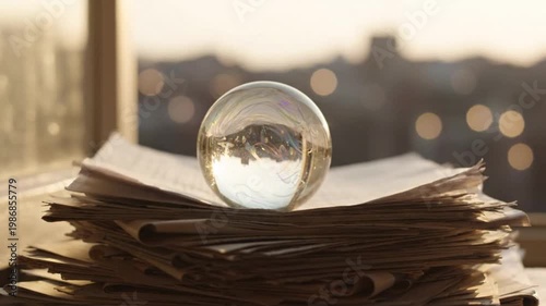 Chaotic Office Desk Corner Crumpled White Paper Balls Spilled Colorful Paperclips Soft Window Light Deadline Aftermath