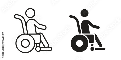 Disabled icon design. Editable outlined stroke and solid symbols