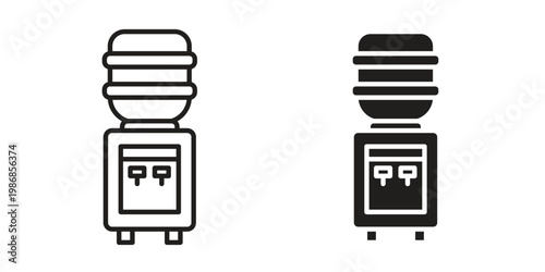 Dispenser icon design. Editable outlined stroke and solid symbols