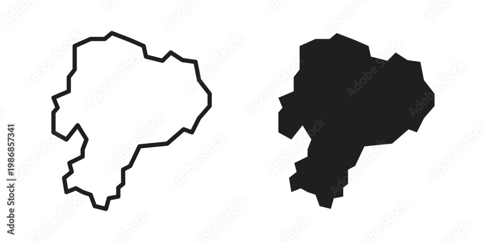 Fototapeta premium Ecuador icon design. Editable outlined stroke and solid symbols