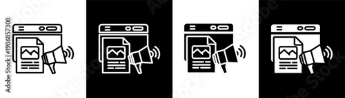 marketing white icon set design