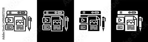 content white icon set design