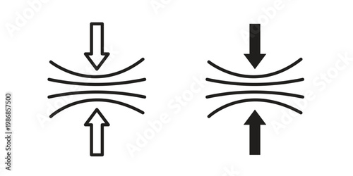 Elasticity icon design. Editable outlined stroke and solid symbols
