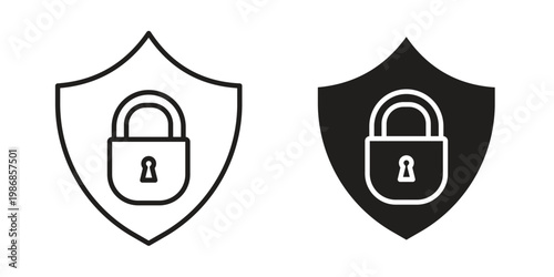 Encryption icon design. Editable outlined stroke and solid symbols