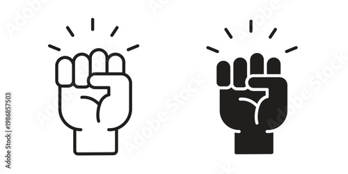 Empowerment icon design. Editable outlined stroke and solid symbols