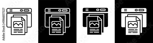 article white icon set design