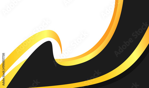 Luxury background with elegant black and gold curved lines for design projects needing sophistication and opulence. Suitable for upscale brands.