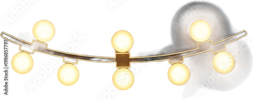 String lights, glowing bulbs, gold metal wire, decorative lighting, warm ambiance