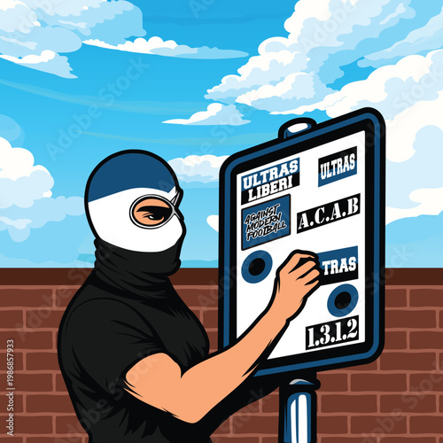 ultras sticker obsession casual hooligan football fans sticker logo vector design