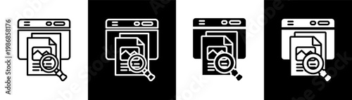 content analytics white icon set design