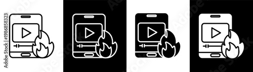 viral content white icon set design