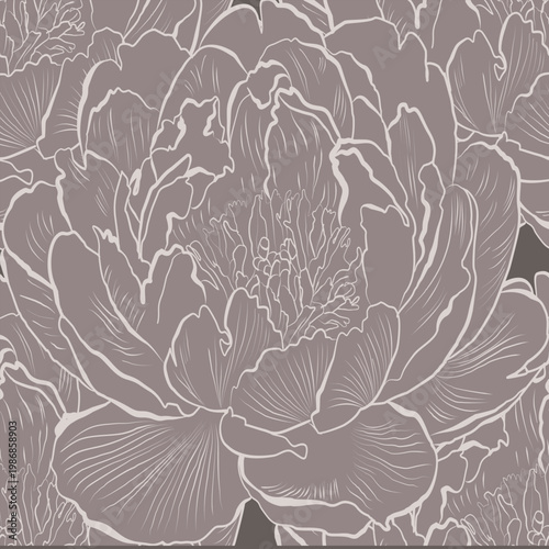Intricate peony linework with a slightly vintage mood, blending softness and structure. Great for timeless decor, stationery, or fabric patterns.