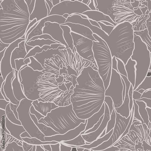 A layered peony illustration showcasing intricate petal details. This design adds depth and artistic sophistication to any surface or product