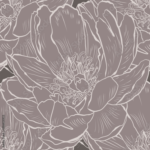 A beautifully expanded peony in full bloom, rendered with delicate linework. Perfect for elegant prints, home decor, and calming visual themes.