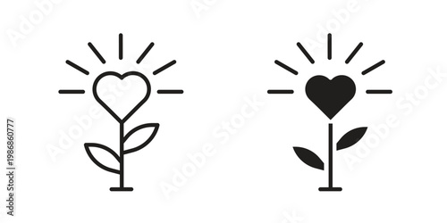 Gratitude icon design. Editable outlined stroke and solid symbols