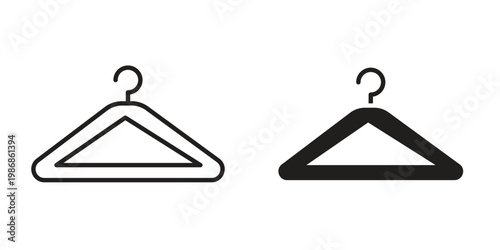 Hanger icon design. Editable outlined stroke and solid symbols