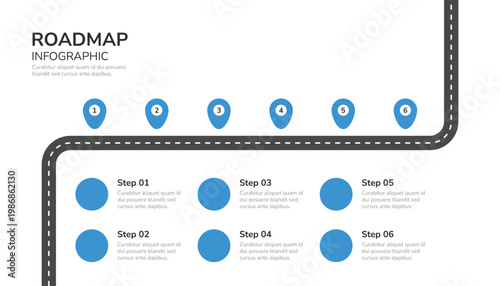 6 Step Business Roadmap Infographic Template