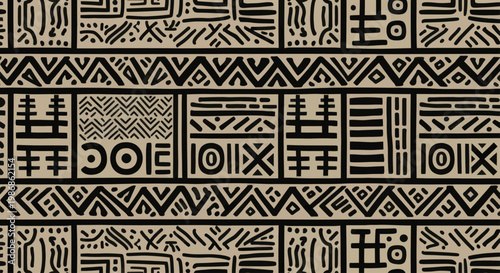 Abstract African Mud Cloth Pattern Design.