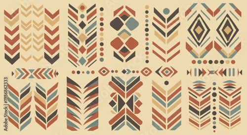 Abstract Ethnic Tribal Pattern Elements Collection.