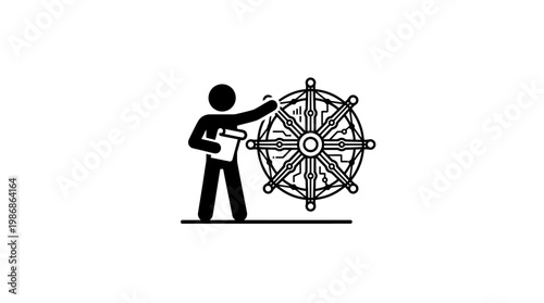 Presenter Explaining the Dharma Wheel Symbol