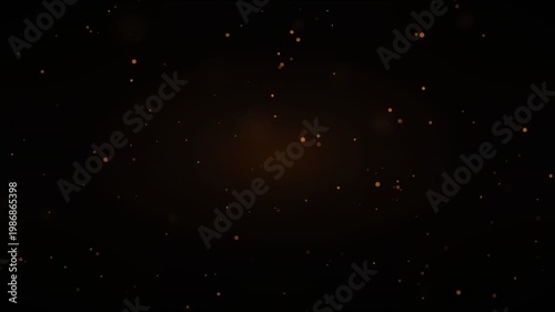 Dark background with slowly floating golden dust particles, magical bokeh effect, cinematic atmosphere, abstract motion background.
