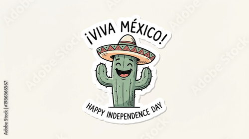 Cactus wearing sombrero smiling happy 1.