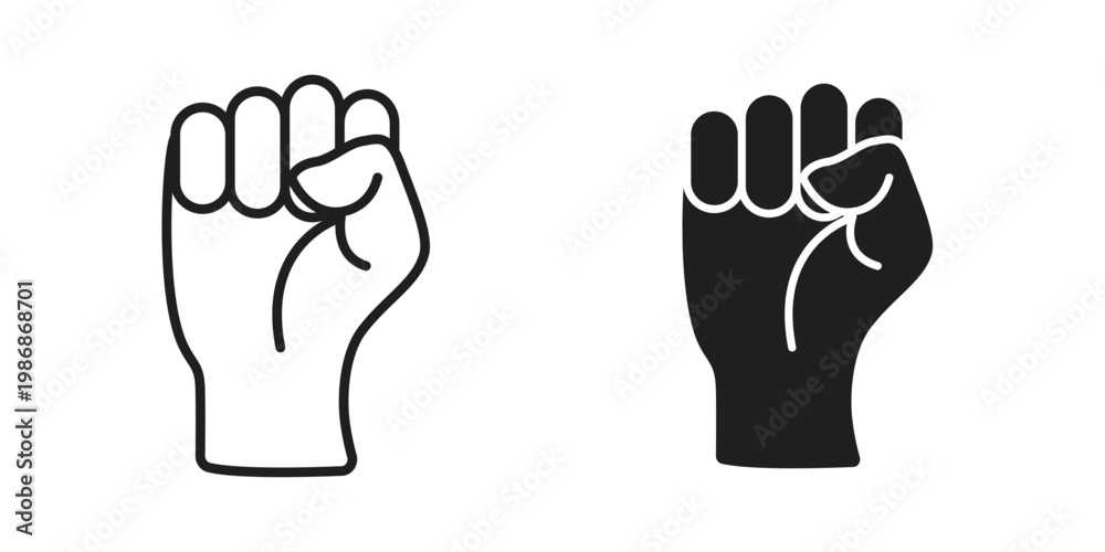 Fototapeta premium Rebellion icon design. Editable outlined stroke and solid symbols