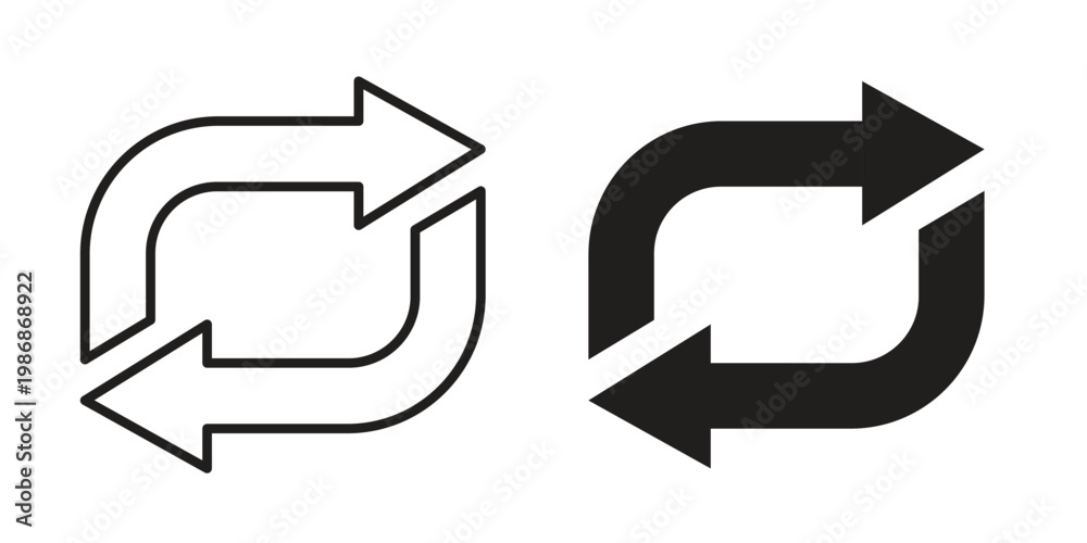 Obraz na płótnie repeat icon design. Editable outlined stroke and solid symbols