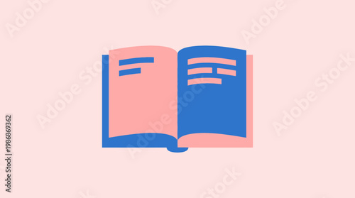 A blue and pink book icon.