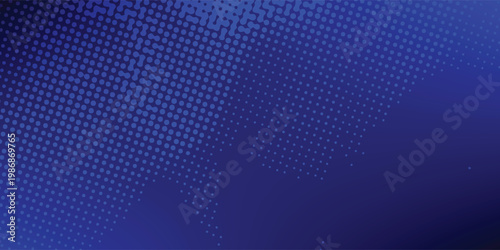 Abstract Blue Halftone Vector Background with Dark Gradient and Liquid Dotted Pattern, Modern Technology Style Texture for Business Presentation, Web Header, and Graphic Design