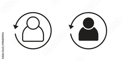 Scrum master icon design. Editable outlined stroke and solid symbols