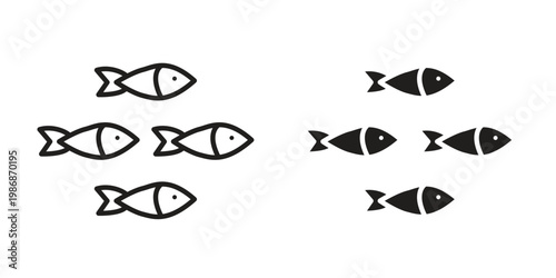 Shoal icon design. Editable outlined stroke and solid symbols