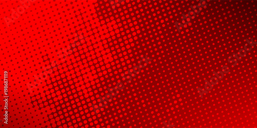 Red Halftone Gradient Vector Background with Pop Art Dotted Pattern for Modern Graphic Design, Comic Style Wallpaper, Minimalist Abstract Texture, and Digital Presentation Backdrop