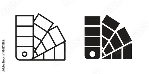 Swatches icon design. Editable outlined stroke and solid symbols