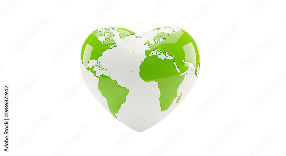 Obraz premium Heart-shaped Earth Icon